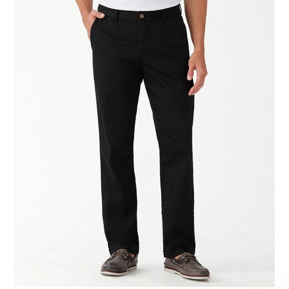 Tommy Bahama Pants Mens Tommy Bahama Boracay Flat Front Chino Pants Black Nwt Size 36 X 32